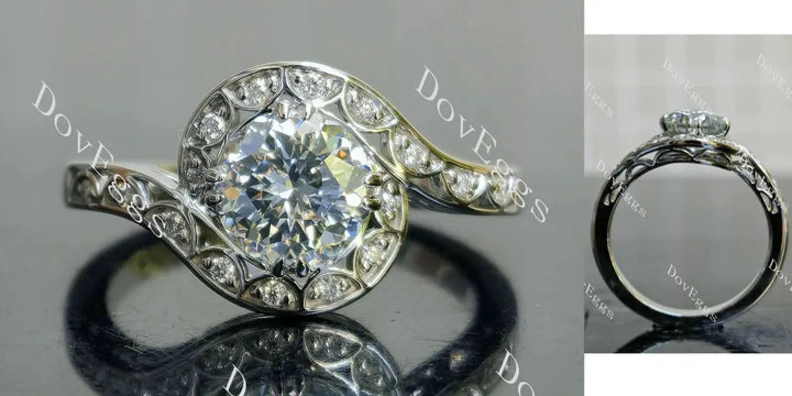 Ryleigh Gene vintage engagement ring semi-mount only(Exclusively to DovEggs Stones)