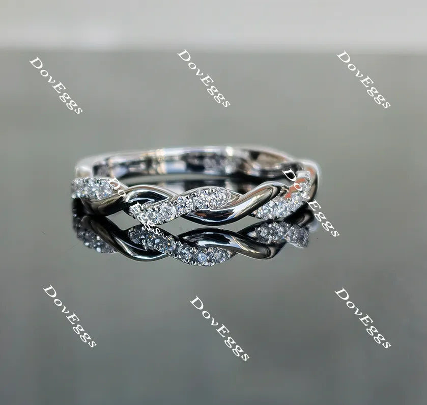 Doveggs curved moissanite wedding band/lab diamond bands for women-2.3mm band width