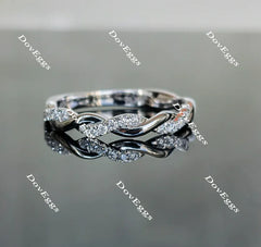 Doveggs curved moissanite wedding band/lab diamond bands for women-2.3mm band width
