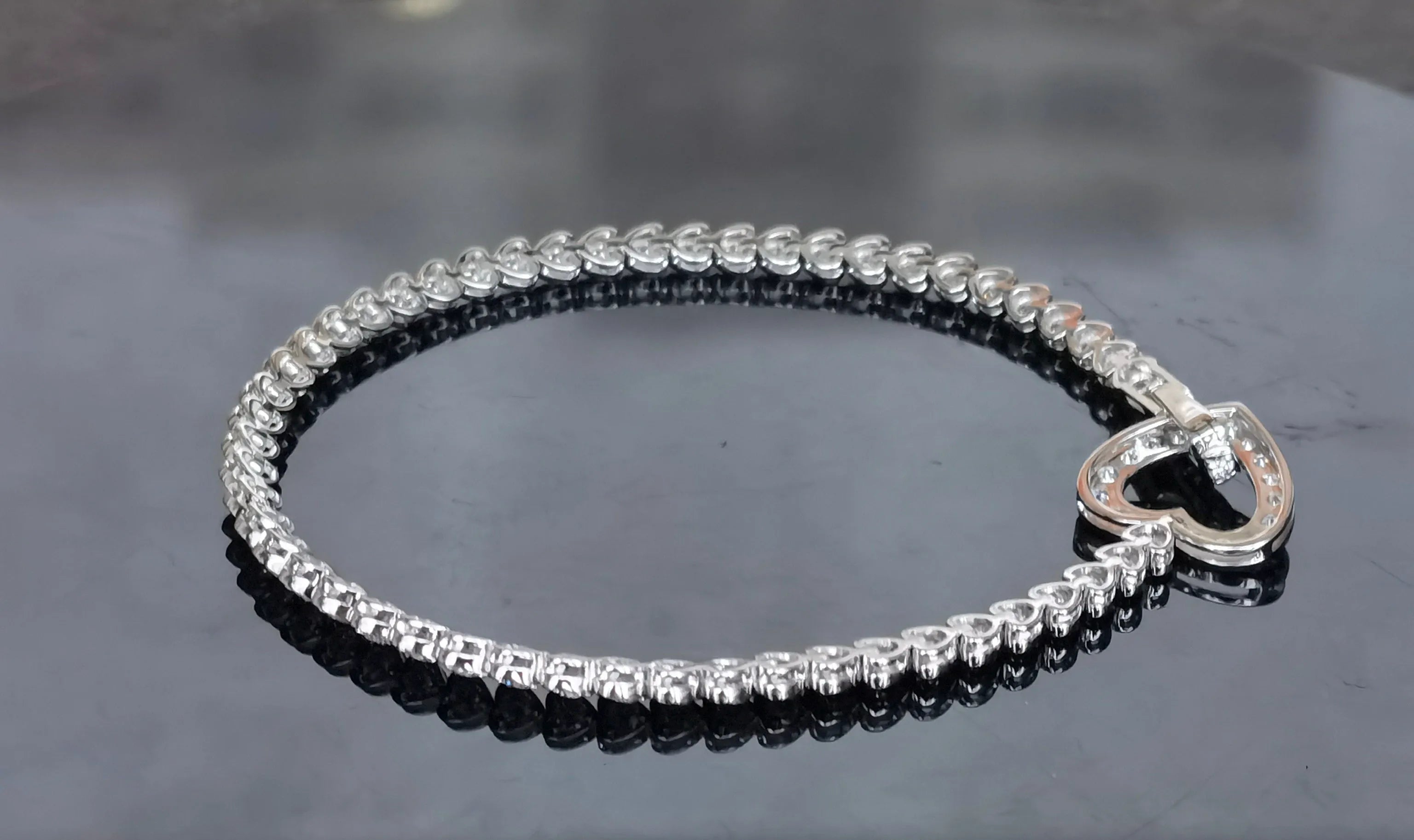 doveggs moissanite/lab grown diamond bracelet with accents 17.5cm length