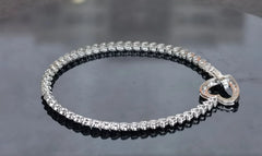 doveggs moissanite/lab grown diamond bracelet with accents 17.5cm length