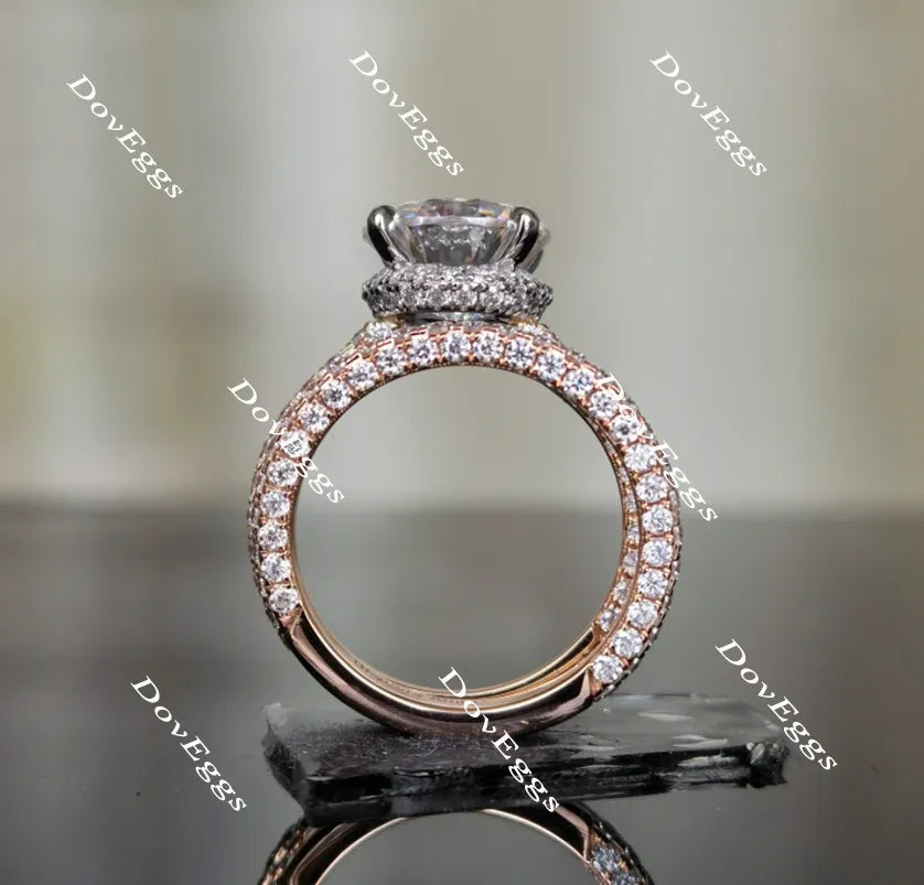 Doveggs round pave moissanite bridal set (2 rings)