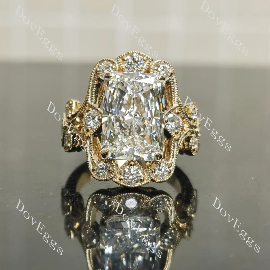 Vintage art deco engagement ring semi-mount only(Exclusively to DovEggs Stones)