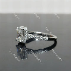 (size 6.75) Doveggs sterling silver 1ct emerald moissanite engagement ring