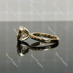 Doveggs Cushion Bezel Solitaire Lab Grown Diamond Engagement Ring