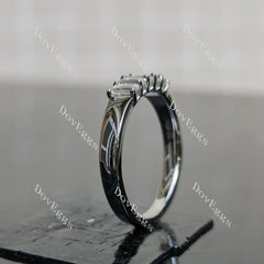 (size 8) Doveggs sterling silver 0.6cttw emerald wedding band