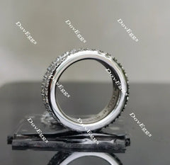 Doveggs round full eternity channel set moissanite/lab grown diamond wedding bands-5.5mm band width