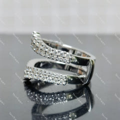 (size #8,#8.25 ) Doveggs sterling silver round moissanite enhancer
