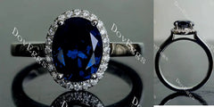 DoveEggs halo setting pave engagement ring semi-mount only(Exclusively to DovEggs Stones)
