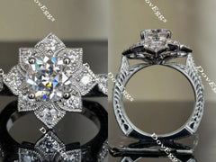 My Sunshine-Round moissanite engagement ring| DovEggs