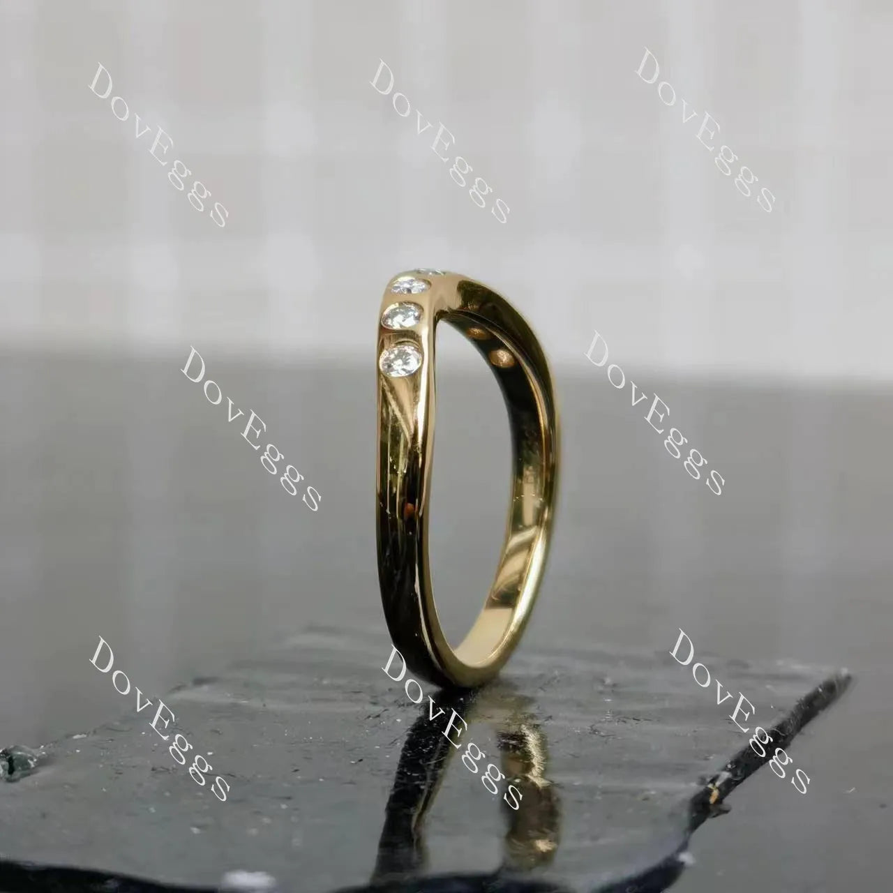 The Owen ring round moissanite/lab grown diamond wedding band-2.3mm band width