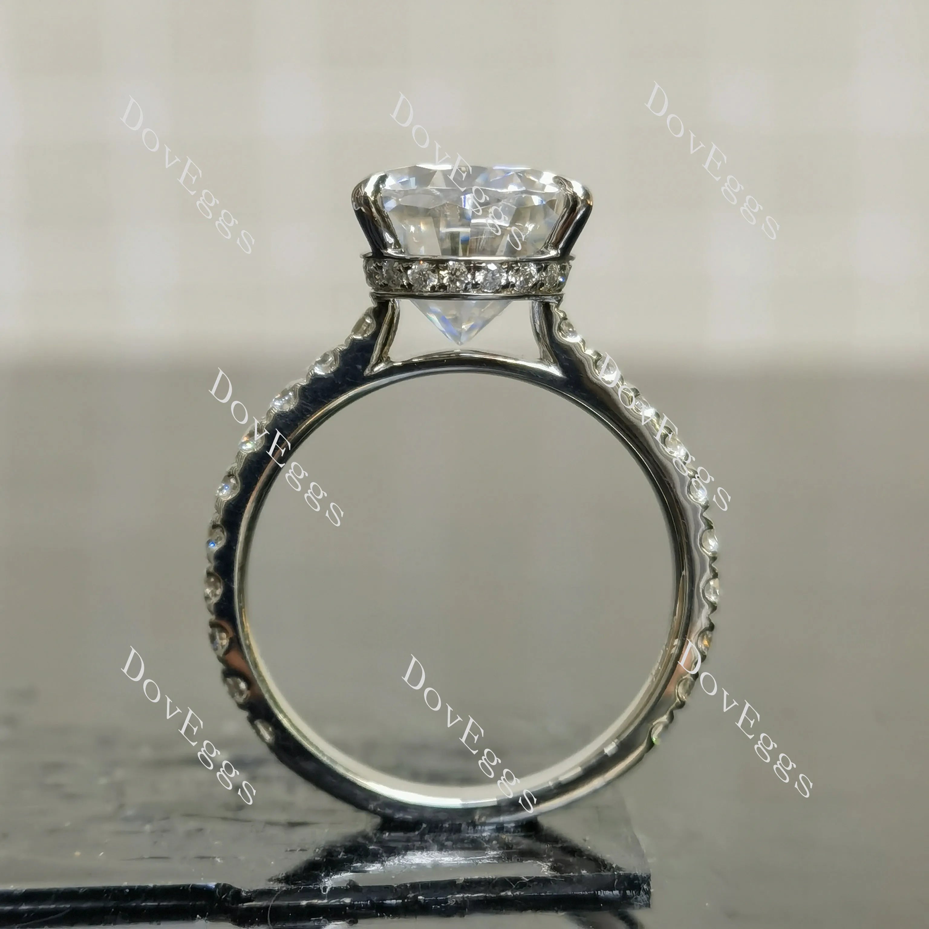 (size 7) Doveggs sterling silver 6ct pear moissanite engagement ring