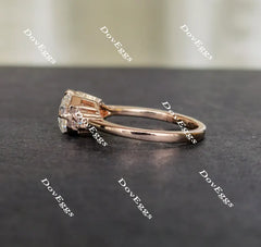 Doveggs emerald side stones moissanite engagement ring
