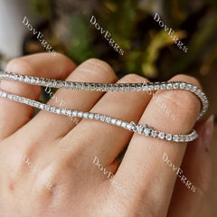 Round pave moissanite/lab grown diamond necklace (16 inch length)|DovEggs