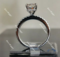 Doveggs radiant half eternity pave moissanite engagement ring