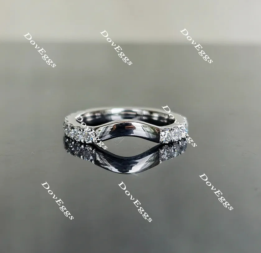 Doveggs round curved moissanite/lab grown diamond wedding band(wedding band only)-2.3mm band width
