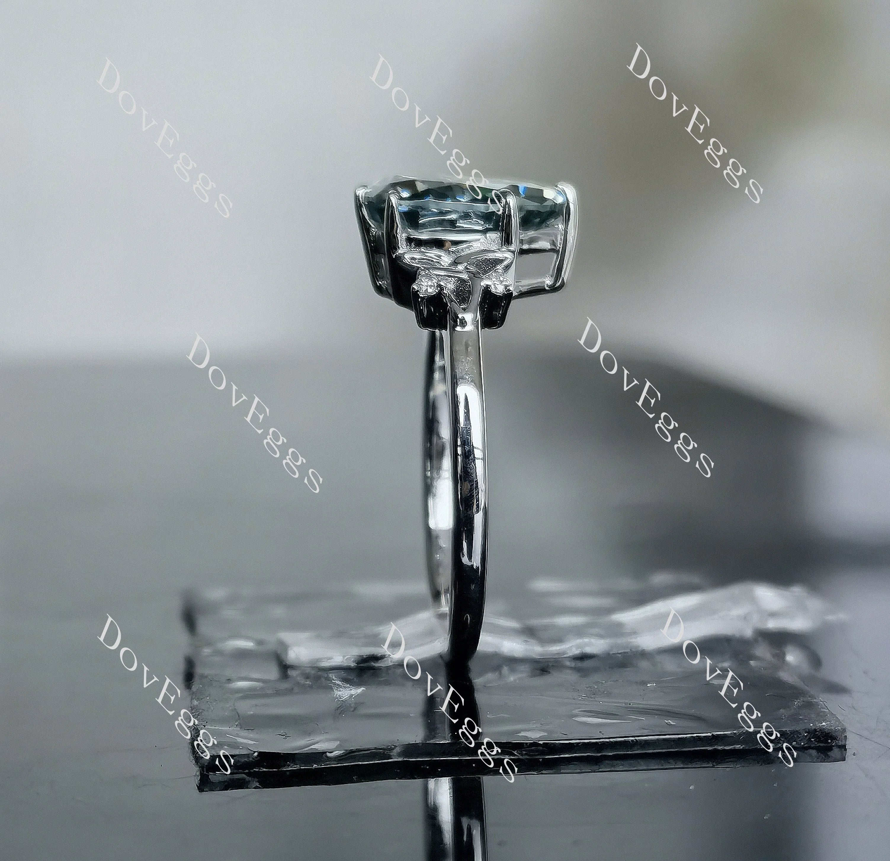 Doveggs pear art deco colored moissanite engagement ring (engagement ring only)