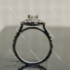 (size 7) Doveggs sterling silver 1.25ct pear moissanite engagement ring