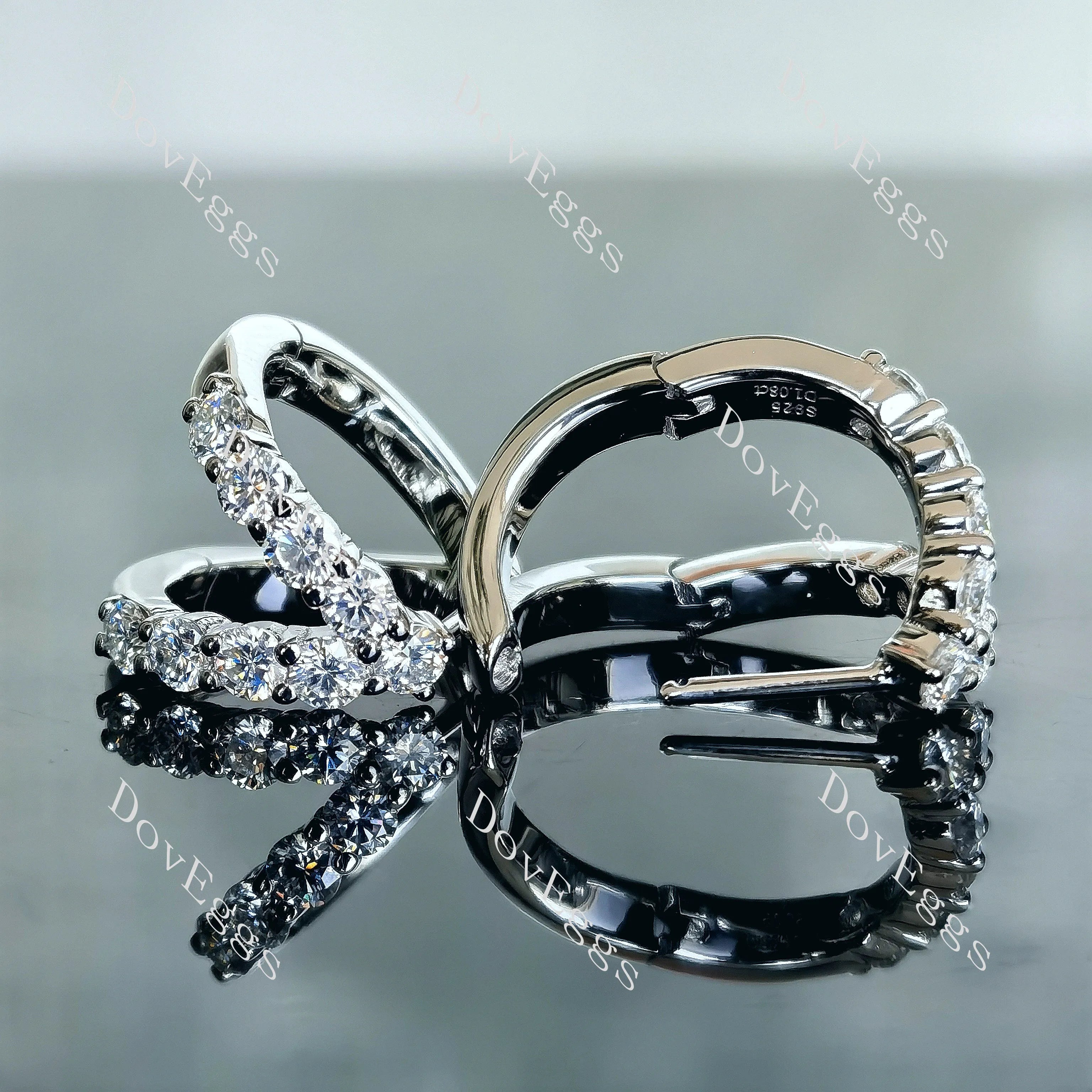 Doveggs round pave moissanite/lab grown diamond earrings