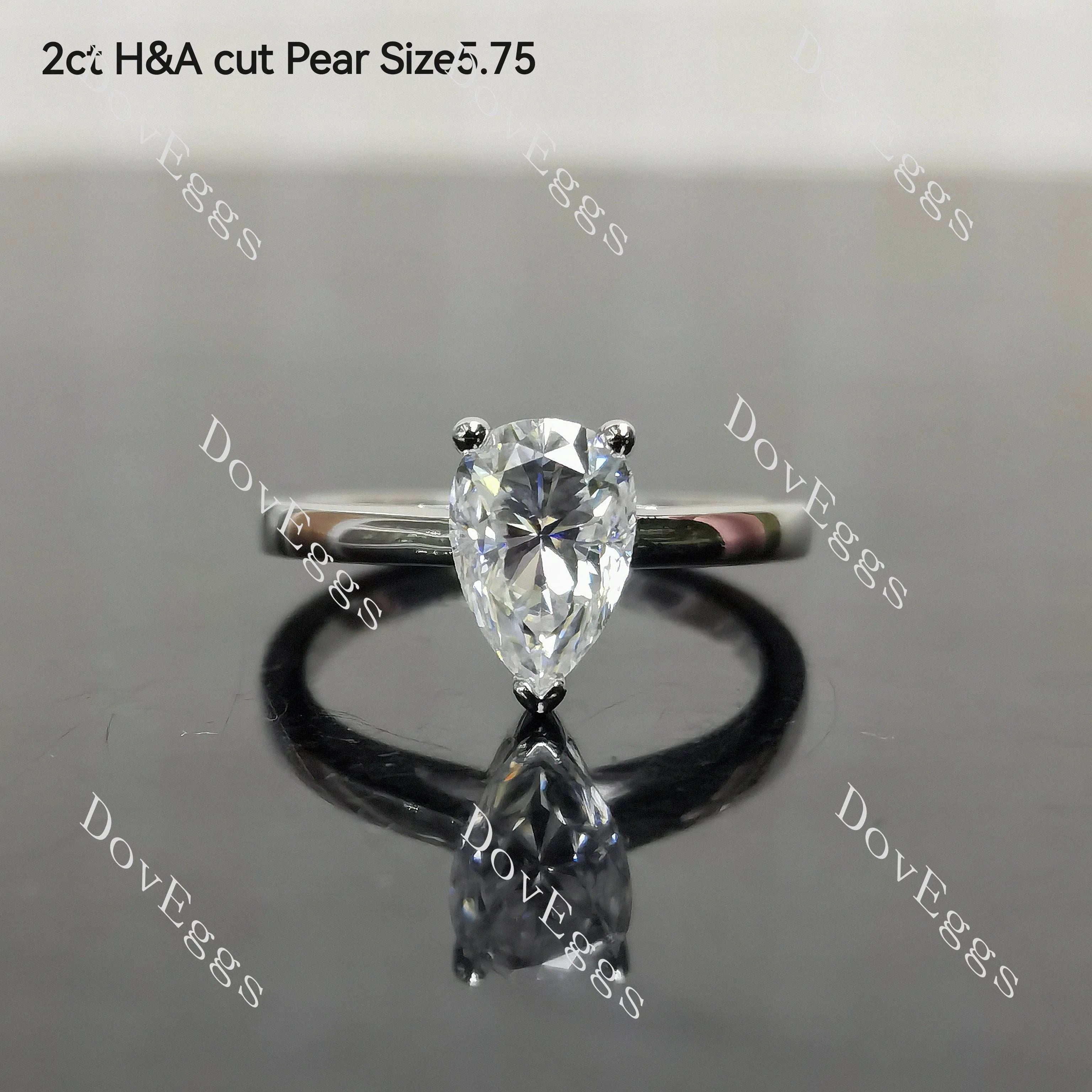 (Size 4.75-7.5) Doveggssterling silver moissanite engagement ring