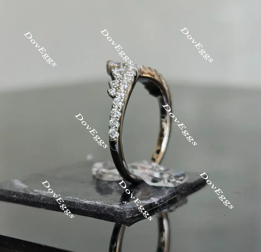 Doveggs curved crown moissanite /lab grown diamond wedding band(one piece of wedding band only)-1.7mm band width