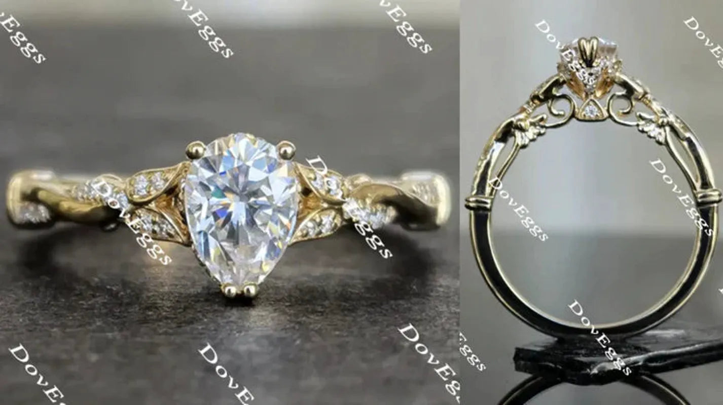 Doveggs vintage pave engagement ring only semi-mount only(Exclusively to DovEggs Stones)