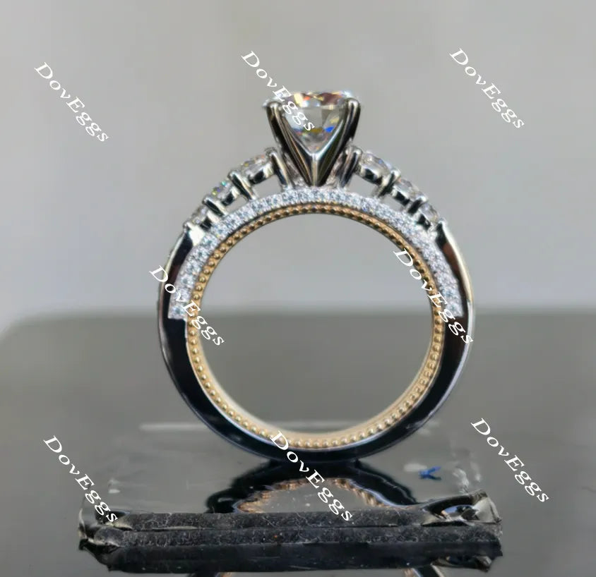 Doveggs round side stone moissanite engagement ring