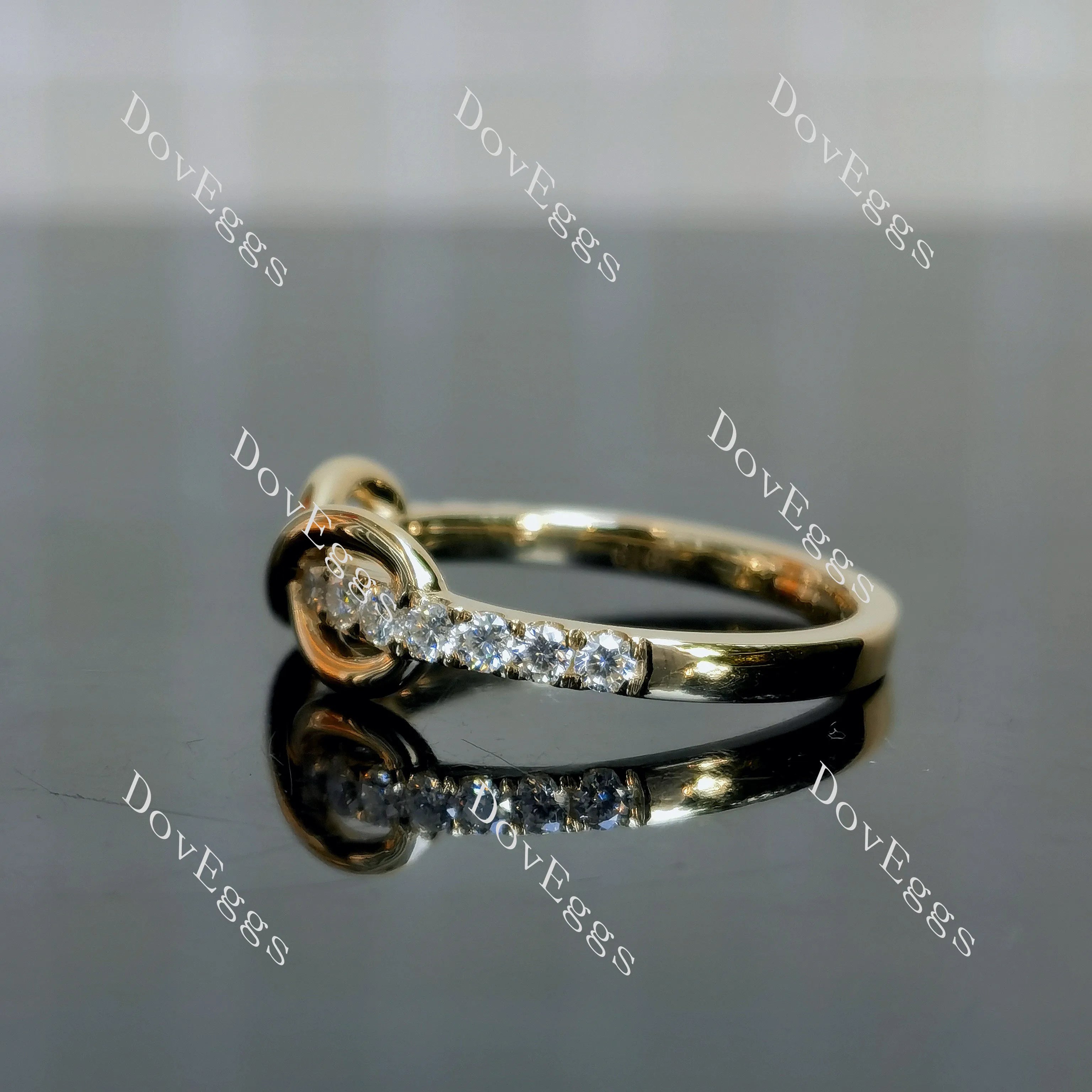 DovEggs round half eternity pave moissanite/lab grown diamond wedding band-2.0mm band width