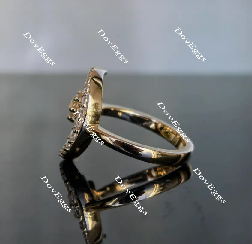 Doveggs 10k yellow gold Crescent Moon and Start moissanite wedding band (size 7.125)