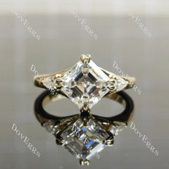 Doveggs three stones split shanks engagement ring semi-mount only(Exclusively to DovEggs stones)