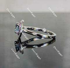 Doveggs round halo moissanite engagement ring