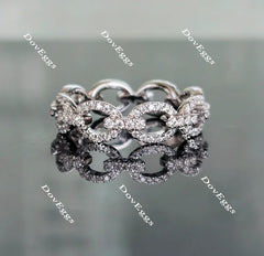 Doveggs round full eternity moissanite/lab grown diamond wedding band-6mm band width