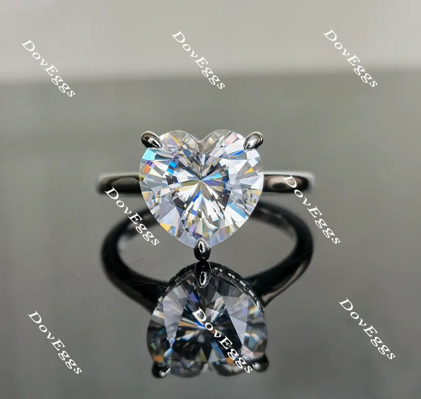 The Melissa solitaire heart moissanite engagement ring