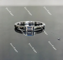 Doveggs emerald moissanite /Lab grown diamond wedding band-2.0mm band width