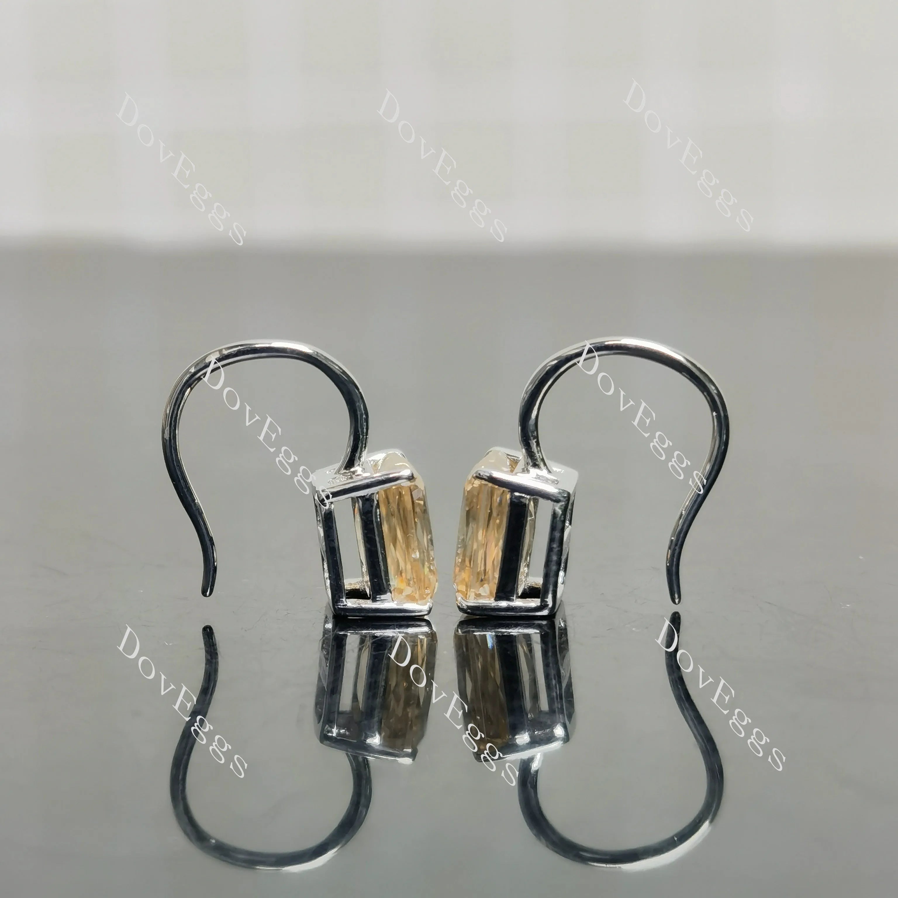Doveggs sterling silver 2 pcs of 1ct ciss cut colored moissanite earring