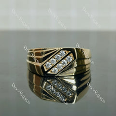 Doveggs round channel set moissanite/lab grown diamond wedding band-3.7mm band width