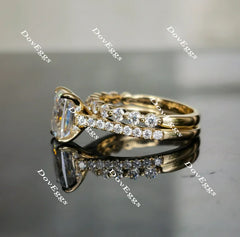 The Kiana Raeshel radiant half eternity pave ring(engagement ring only)