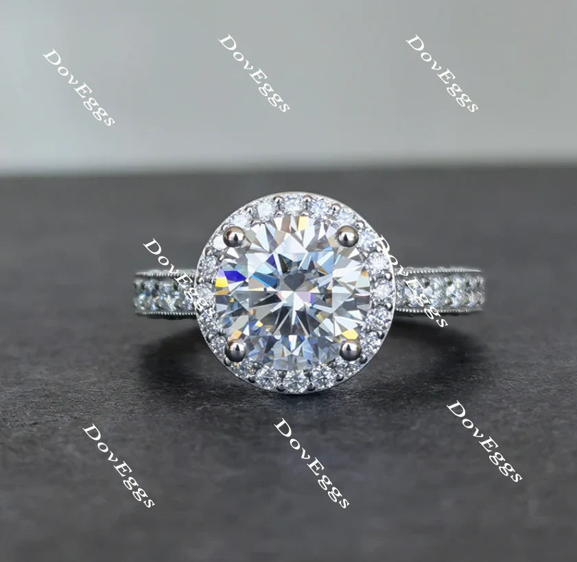 DovEggs full eternity channel set halo engagement ring only semi-mount only(Exclusively to DovEggs Stones)