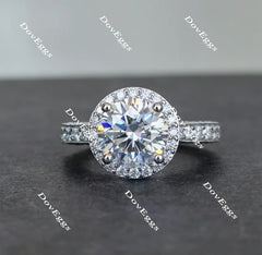 DovEggs full eternity channel set halo engagement ring only semi-mount only(Exclusively to DovEggs Stones)
