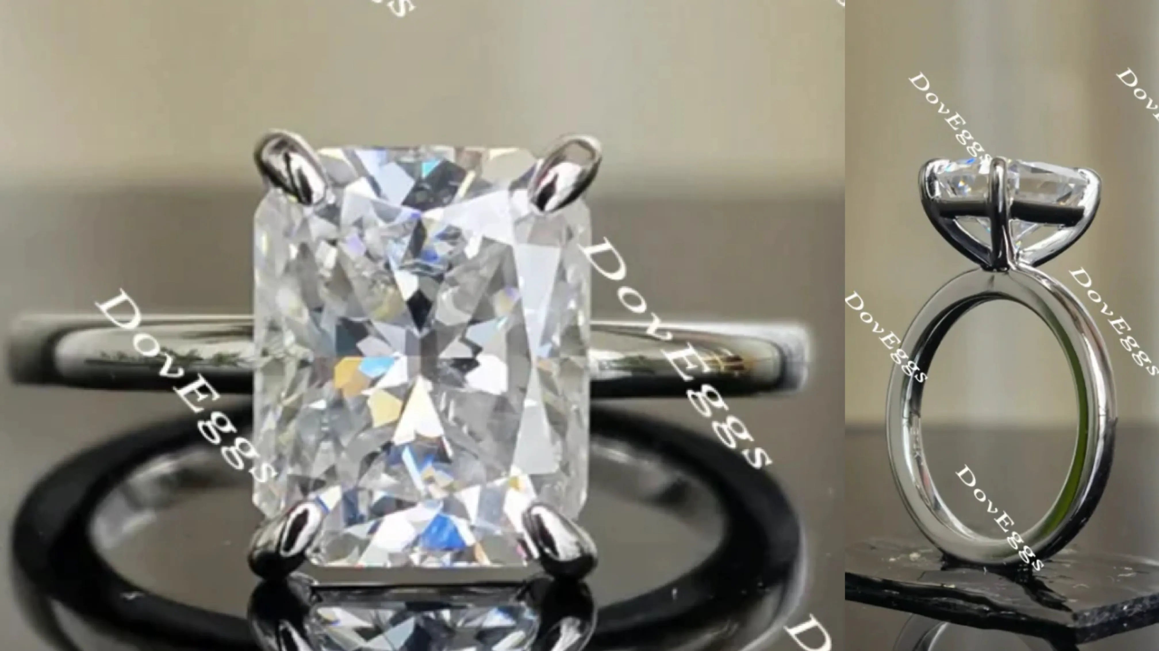 Doveggs solitaire moissanite engagement ring