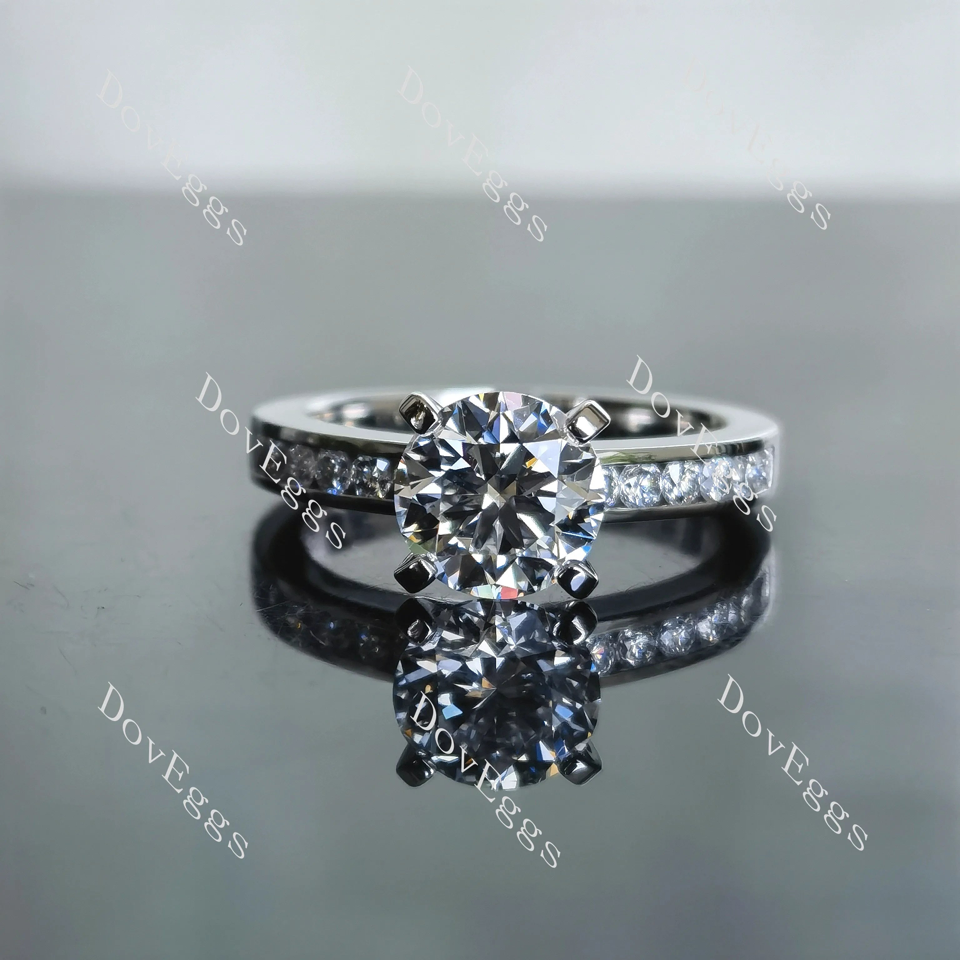 Doveggs Round Channel Set Lab Grown Diamond Ring