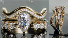 Ciella pear art deco moissanite engagement ring