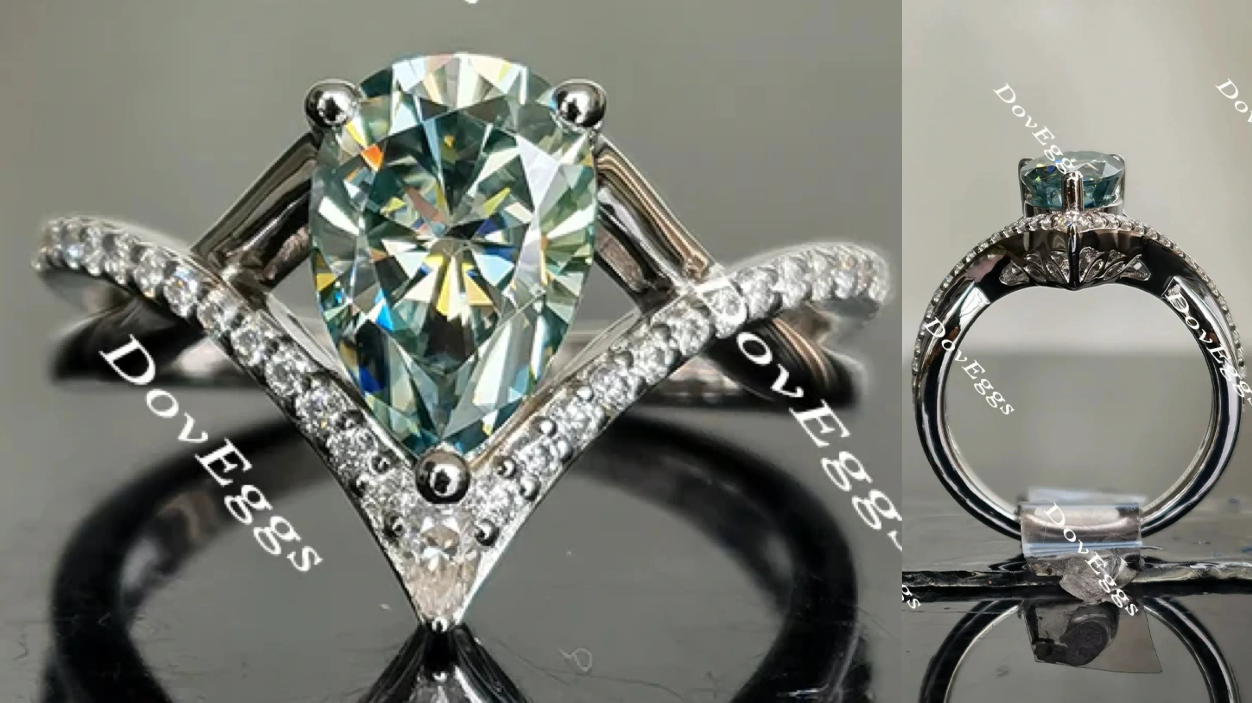 Madison’s marvel cruved band moissanite engagement ring