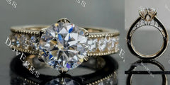 Doveggs Solitaire round full eternity channel set engagement ring semi-mount only(Exclusively to DovEggs Stones)