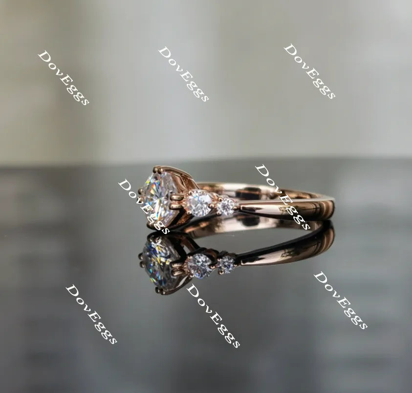 Doveggs octagon side-stone moissanite engagement ring