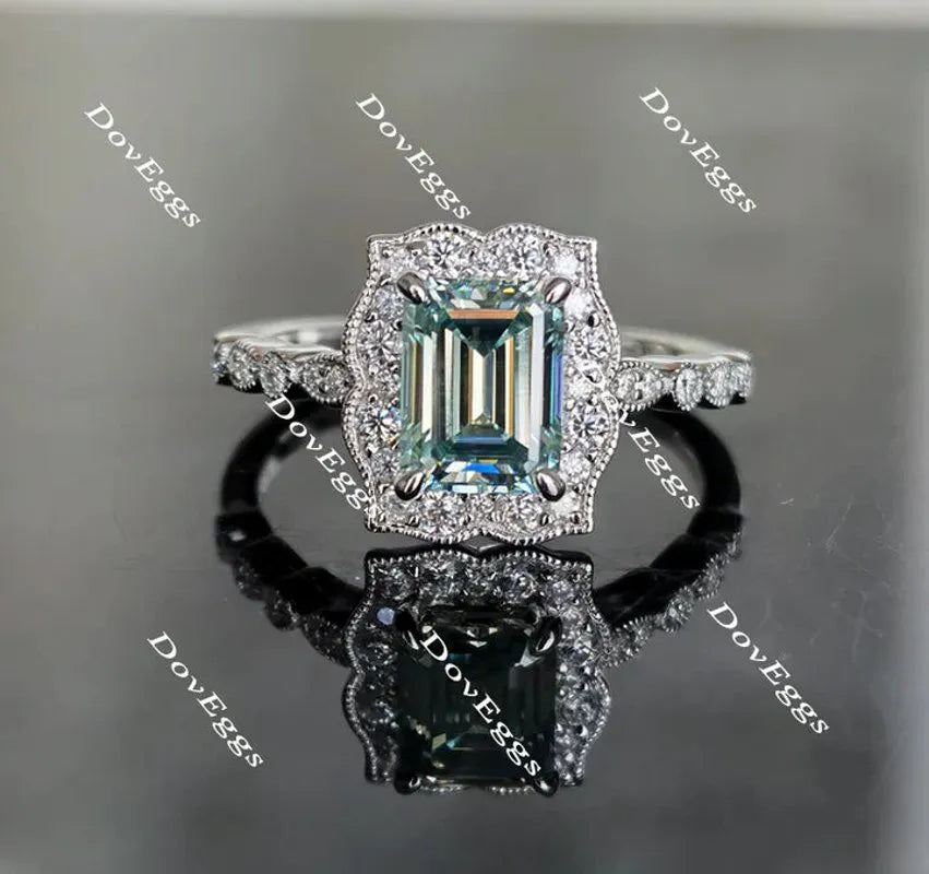 DovEggs art deco halo engagement ring only semi-mount only(Exclusively to DovEggs Stones)