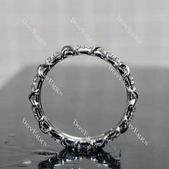 (size 9.5) Doveggs sterling silver 0.7cttw round moissanite wedding band