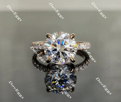 Doveggs round eternity pave moissanite engagement ring