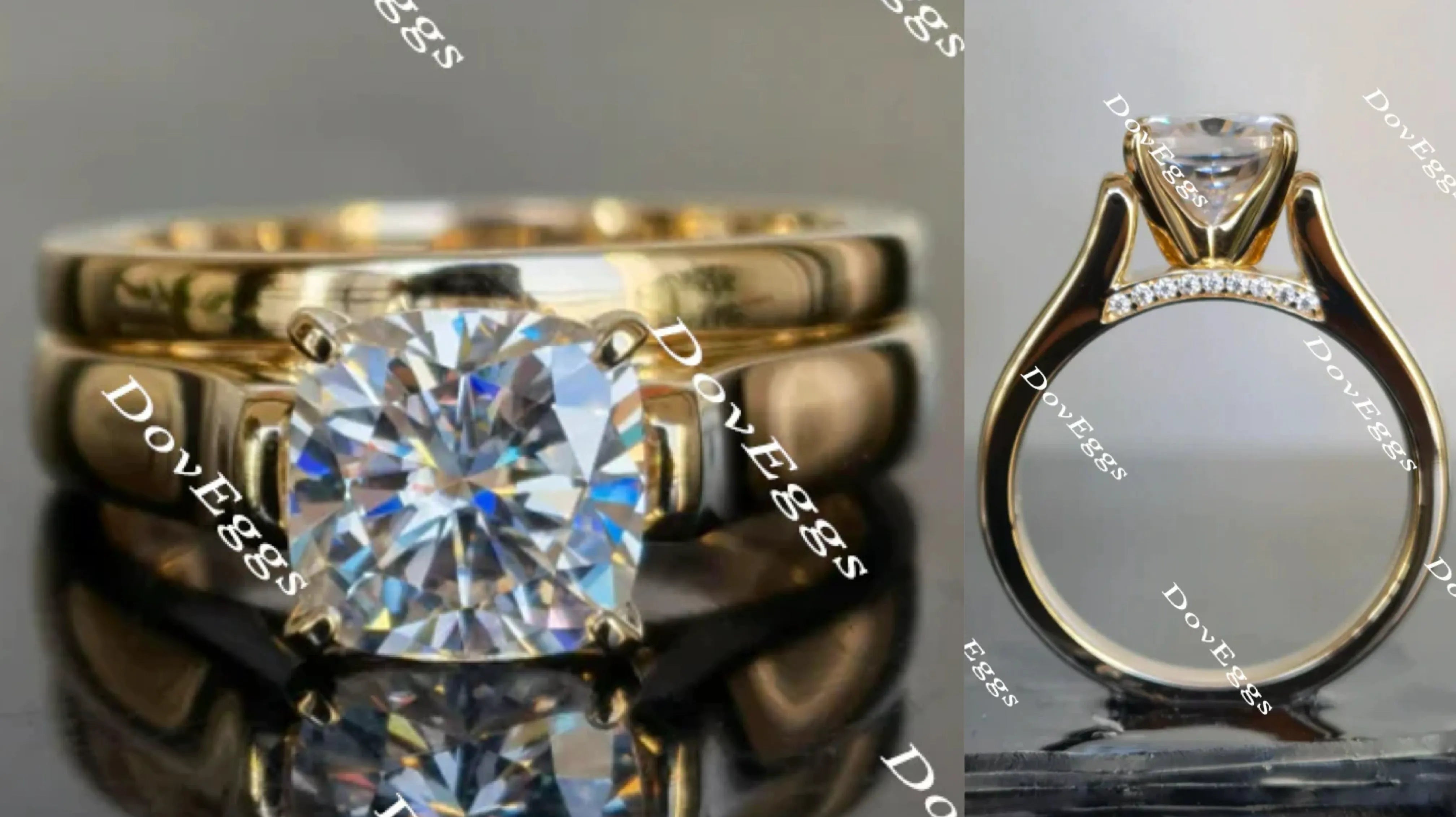 Doveggs cushion moissanite engagement ring for women (engagement ring only)