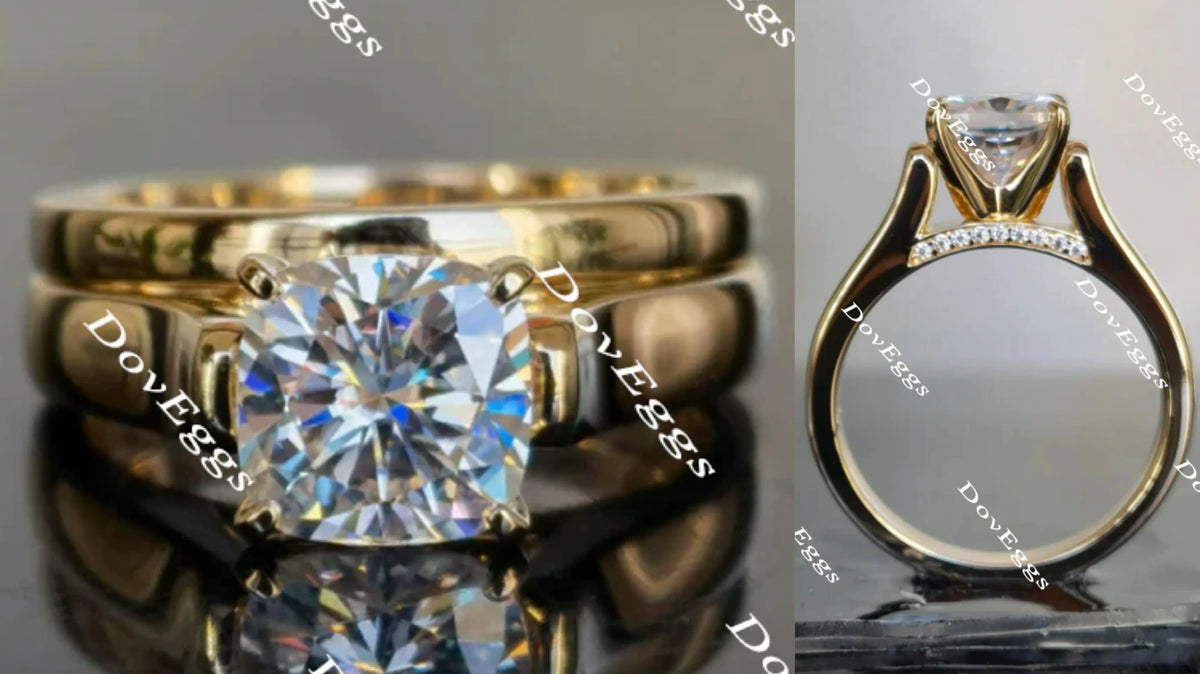 Doveggs cushion moissanite engagement ring for women (engagement ring only)